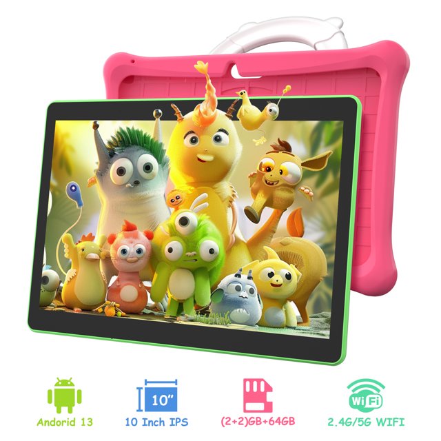 SGIN 10" Android 13 Kid Tablet 2GB RAM 64GB ROM 1280*800 Educational Tab, 4-Core A133 (additional 2GB VM)