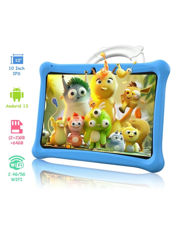 SGIN 10in Android 13 Kid Education Tablet 2GB RAM 64GB ROM 1280*800 HD, 4-Core 1.6Ghz Allwinner 133