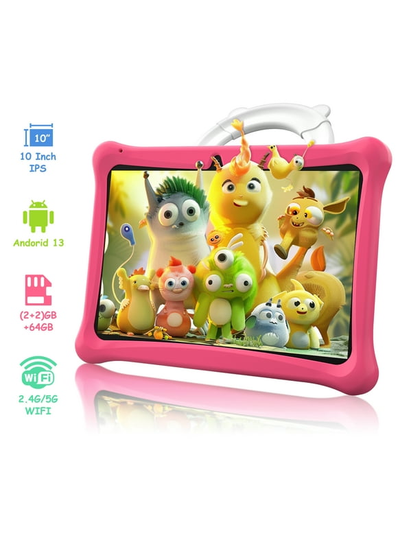 SGIN 10in Android 13 Kid Tablet 2GB RAM 64GB ROM 1280*800 Education Tab, 4-Core 1.6Ghz Allwinner 133