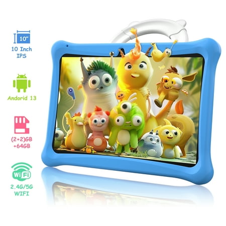 SGIN 10in Android 13 Kid Tablet 2GB RAM 64GB ROM 1280*800 Education Tab, 4-Core 1.6Ghz Allwinner 133