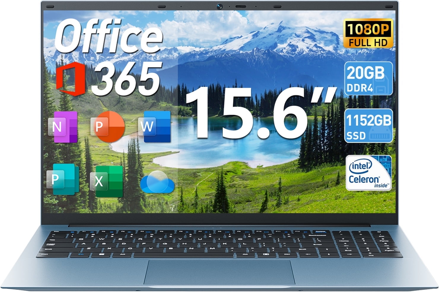SGIN 15.6" Laptop Windows 11, 16GB DDR4 1024GB SSD Laptops Computer - 4 Core Intel Celeron, 1920*1080 FHD IPS Screen, Wifi 6, BT 5.2