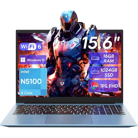 SGIN 15.6" Laptop Windows 11, 16GB DDR4 1024GB SSD Laptops Computer - 4 Core Intel Celeron, 1920*1080 FHD IPS Screen, Wifi 6, BT 5.2