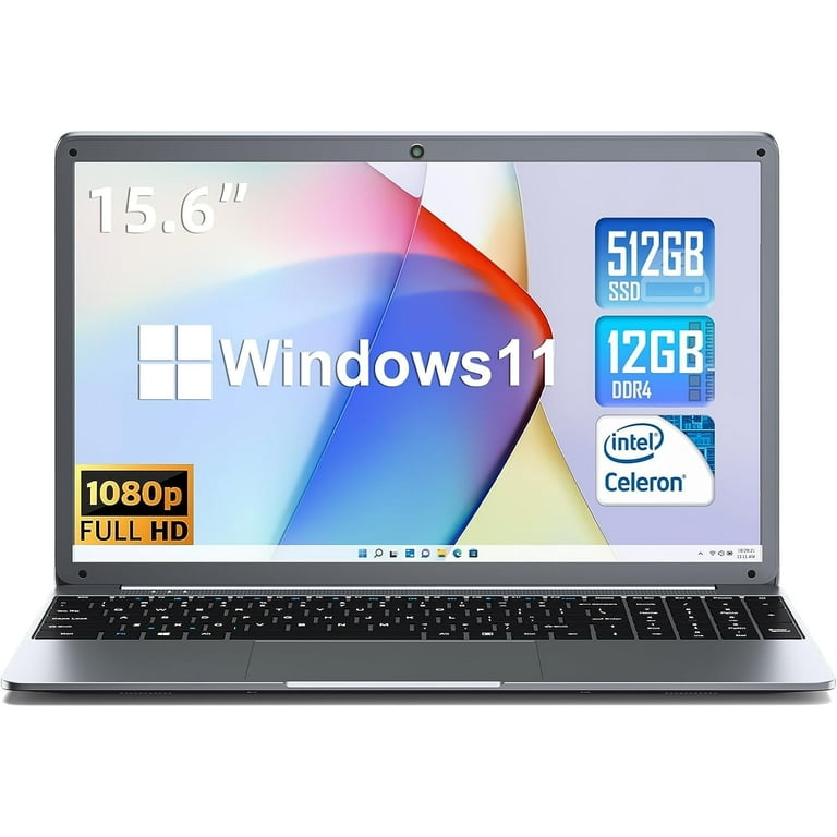 SGIN 15.6inch Laptop 12GB DDR4 512GB SSD Windows 11 with Intel