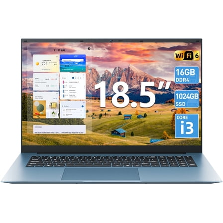 SGIN 18.5" Windows 11 Laptop 16GB DDR4 1024GB SSD Laptops Computer - 4 Core Intel i3, 1920*1080 FHD IPS Screen, Wifi 6