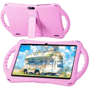 SGIN Tablet for Kids, 10 Inch Android 12 Kids Tablet with Kids Case, 2GB RAM 64GB ROM, 5000mAh, 1280 * 800 Display, Dual Camera, WiFi, Educational Games, Pink Handle Case