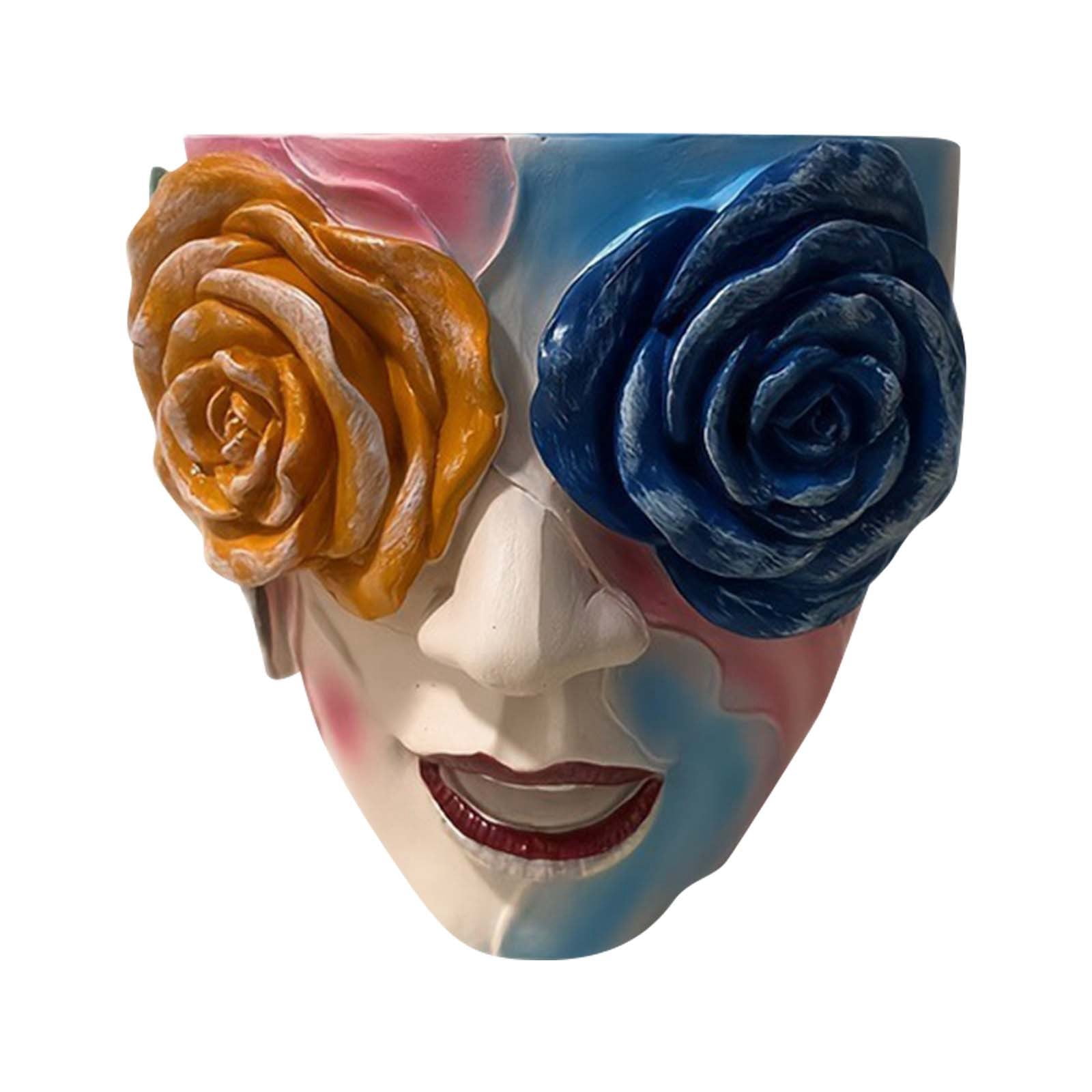 SGJHEQ Hand Painted Rose Flower Pot Garden Yard Home Balcony Decorative ...