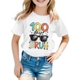 thumbnail image 1 of SGMVNU 100 Days of School Shirts for Boys Girls Girls Summer Tops Size 8 Short Sleeve Tops Crewneck Trendy Loose T-Shirts Cotton Tops Graphic Tees(Size 8-9 Years,White), 1 of 4