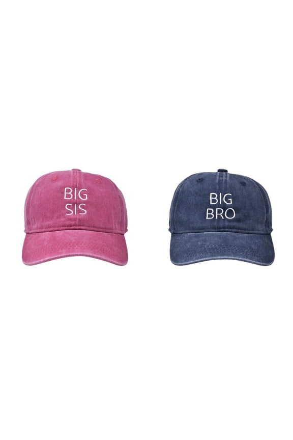 2 Pack Boys Girls Letter Embroidered Baseball Caps for Age 1-8 Years, Adjustable Sibling Matching Hats Summer Outdoors Casual Hats ,Set E