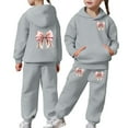 thumbnail image 1 of SGMVNU 2 Piece Sets for Boys Girls 2 Piece Outfits Fall Long Sleeve Hoodie and Baggy Joggers Casual Outfit Set Lounge Set, for 12-13 Years, Grey, 1 of 7