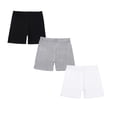 thumbnail image 1 of SGMVNU 3 Pack Summer Cotton Shorts for Girls Elastic Waist Strench Biker Shorts Casual Pull-on Athletic Shorts, 5-6 Years, Black, Grey, White, 1 of 8