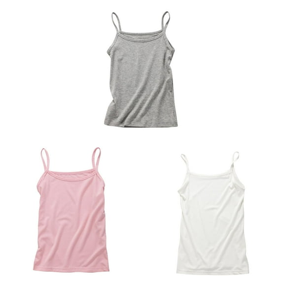 SGMVNU 3Packs Girls Plus Size Clothing Kids Girls Summer Camisole Casual Cute Print Tank Top Undershirt Breathable