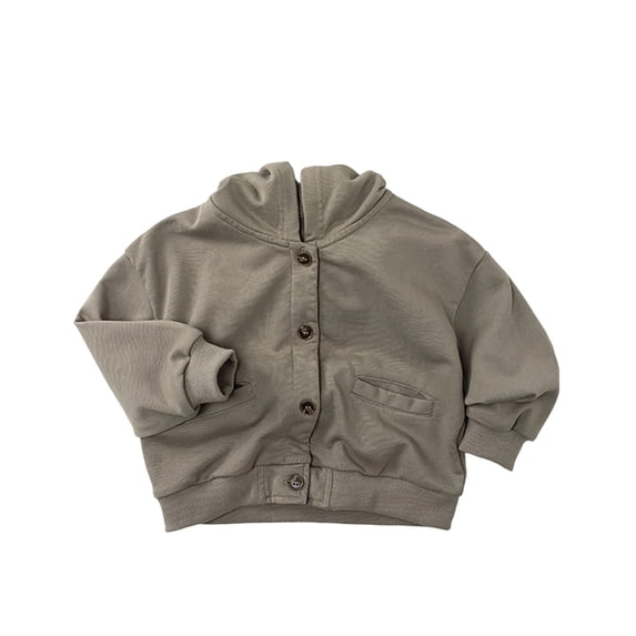 SGMVNU Baby Boy's Cardigan Sweater Long Sleeve Button up Knit Sweatshirt Jacket for Toddler Boy Fall Outfits, Solid Color Sweater Jackets, Grey, 3-4 Years