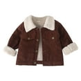 thumbnail image 1 of SGMVNU Baby Boys Girls Corduroy Jacket, Kids Toddler Sherpa Lined Tops Outerwear, Lapel Button Down Thicked Warm Coat Winter Autumn Size 4-5 Years, z929C-Brown, 1 of 5