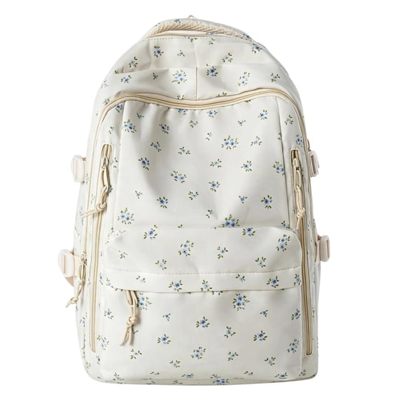 SGMVNU Backpack for School Floral Print Campus Backpacks Students Large Capacity Schoolbag with Multiple Compartments, Blue