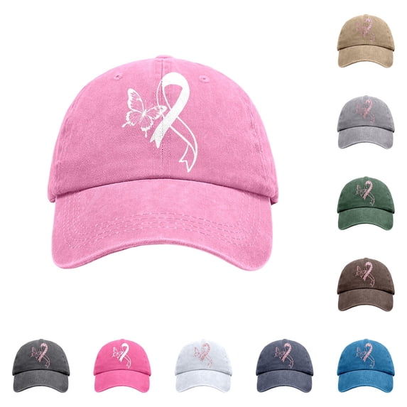 SGMVNU Baseball Cap for Women Retro Distressed Adjustable Lightweight Curved Brim Cotton Performance Hat, Pink, Size: One Size