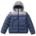 thumbnail image 1 of SGMVNU Big Boys and Girls' Lightweight Water-Resistant Packable Hooded Puffer Jacket Kids Padded Jacket Coats with Pockets(Size 11-12 Years, nz1023_C-Navy), 1 of 3