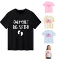 thumbnail image 1 of SGMVNU Big Sis Tops for Girls Crew Neck Short Sleeved Trendy Casual Loose with Letter Prints Top Summer Clothes, Size 8-9 Years, Black-d, 1 of 3