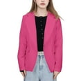 thumbnail image 1 of SGMVNU Blazer Jackets for Girls Kids, Long Sleeve Notched Collar/Lapel Collar with Inner Pocket, Open Front Casual Suit Jacket Coat for Spring Fall, Hot Pink, 7-8 Years, 1 of 9