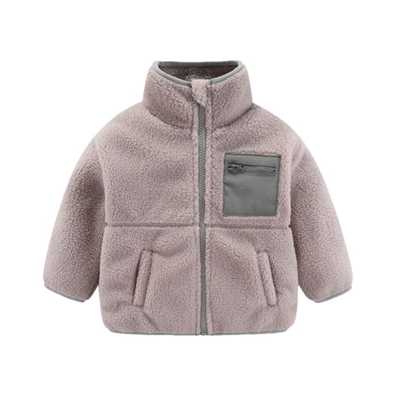 SGMVNU Boy and Girl Vest Jacket Kids Toddler Baby Unisex Spring Winter High Collar Patchwork Long Sleeve Coat Jacket Clothes Kid Jacket Winter Outwear(Size 3-4 Years, Grey)