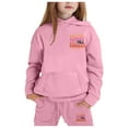 thumbnail image 1 of SGMVNU Boys 2 Piece Outfits Girls Sweatsuit Set Graphic Print Long Sleeve Hoodie and Sweatpants Fall Winter Clothes, Size 10-11 Years, Pink, 1 of 4