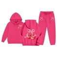 thumbnail image 1 of SGMVNU Boys 2 Pieces Sweatsuits for Age 2-3 Years Girls Fashion Fall Outfits Oversize Pullover Sweatshirt and Baggy Sweatpant Kids Clothes, Color Hot Pink, 1 of 7