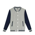 thumbnail image 1 of SGMVNU Boys Baseball Jacket Button Bomber Jacket with Pockets Autumn Jackets Coat, Transitional Spring Fall Jacket Outerwear for Kids(Size 90,Grey), 1 of 6