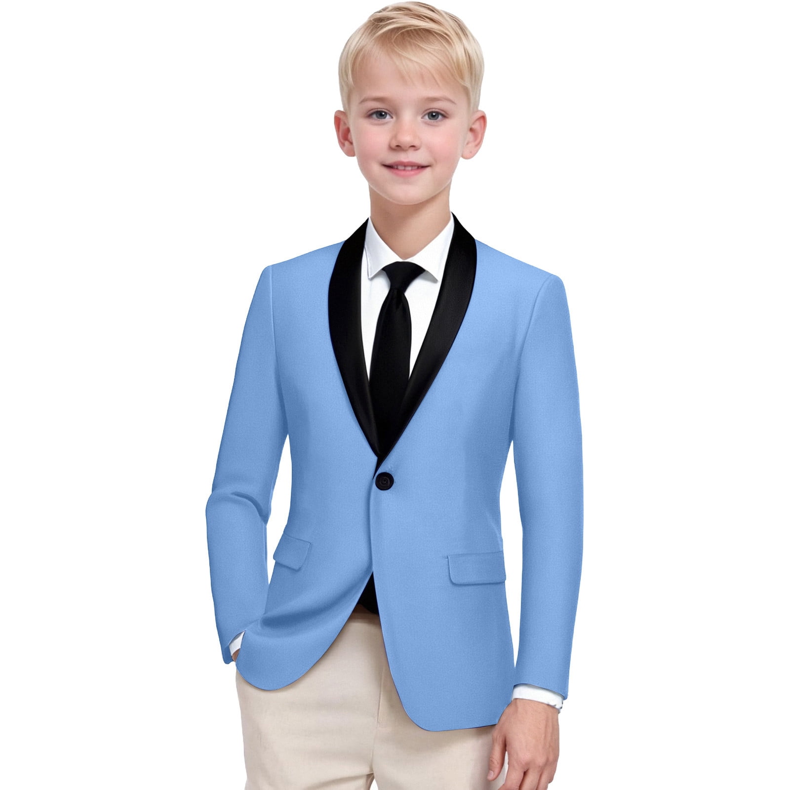 White Blue Boys three toned formal Jacket main image 1