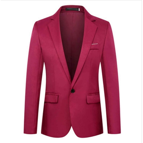 SGMVNU Boys Blazer Suit Jackets Casual Long Sleeve Open Front Kids Wedding Formal Suits Jacket Boy School Uniform Tuxedo Outfit, Red, 11-12 Years