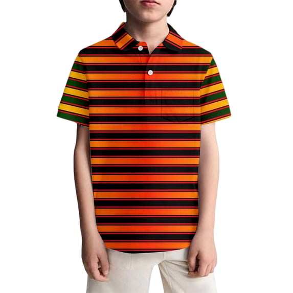 SGMVNU Boys Button Down Blouse Shirts Boys Short Sleeve Shirts Size 4 Dressy Casual Short Sleeve T Shirt Lapel Collar Printed Classic Blouse Shirt Kids Spring Summer Clothes(Size 3-4 Years,Stripe#2)