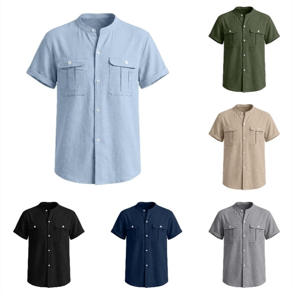 SGMVNU Boys' Casual Short-Sleeve Button-Down Shirt, Summer Beach-Style Shirt for Kids, Comfortable & Breathable Top Light Blue 11-12 Years