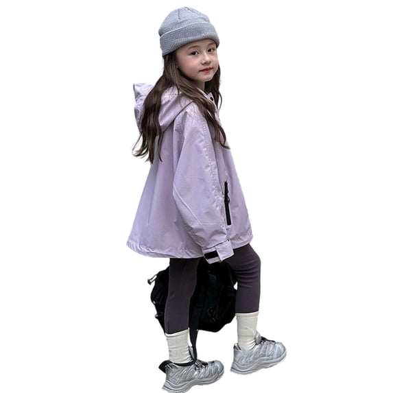 SGMVNU Boys Coat Kids Child Winter Jacket Kids Outdoor Windbreaker Jacket With Hood Water Lightweight Soft Loose Fit Casual Windproof Raincoat(Size 10-11 Years, Purple)