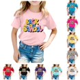 thumbnail image 1 of SGMVNU Boys Girls Back to School Shirts Short Sleeve Crew Neck Letter Print Graphic Tee Summer Clothes, Size 3-4 Years, Light Pink, 1 of 7