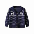thumbnail image 1 of SGMVNU Boys Girls Christmas Sweater Cardigan Xmas Tree Pattern Knit Sweaters Long Sleeve Button Fall Winter Toddler Kids Knitwear(y1202_1-Blue, Size 6.5-7 Years), 1 of 5