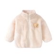 thumbnail image 1 of SGMVNU Boys and Girls Fall Winter Jackets Boys Heavyweight Fuzzy Winter Girls Cotton Padded Jacket Winter Baby Cotton Padded Clothes Fall Winter Baby Clothes(Size 3-4 Years, Beige), 1 of 6