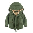 thumbnail image 1 of SGMVNU Boys and Girls Fall Winter Jackets Kids Boys Girls Winter Heavyweight Coat Solid Hooded Jacket Toddler Windproof Heavy Warm Outwear(Size 6-7 Years, Army Green), 1 of 5