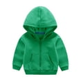 thumbnail image 1 of SGMVNU Boys Girls Full-Zip Hooded Sweatshirt, Lined Hoodies Jacket Coats, Solid Color Fall Winter Warm Coats with Pockets for Toddler Kids, Green, 7-8 Years, 1 of 8