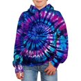 thumbnail image 1 of SGMVNU Boys Girls Hoodies 2-3 Years Dark Blue Cute Hoodies for Girls Tie Dye Oversized Pullover Sweatshirts Long Sleeve Trendy Shirts Preppy Clothes for Fall Winter, 1 of 4