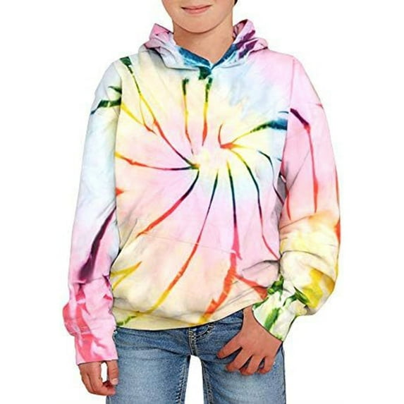 SGMVNU Boys Girls Hoodies 2-3 Years Yellow Girls Sweatshirt Hoodie Tie Dye Neon Shirt Kids Boys Sweatshirts Youth Hoodies Cute Clothes for Girls