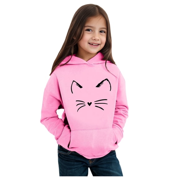 SGMVNU Boys Girls Hoodies 3-4 Years Pink Hoodies for Teen Girls Cute Trendy Youth Long Sleeve Oversized Hooded Sweatshirts Cute Graphic Tops Fall Winter Kids Clothes