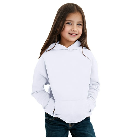 SGMVNU Boys Girls Hoodies 3-4 Years White Girls Solid Color Pullover Hoodies with Pockets Sweatshirts Boys Fashion Casual Outfits Kids Fall Winter Clothes
