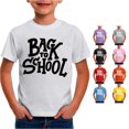 thumbnail image 1 of SGMVNU Boys Girls Letter Graphic Tee Short Sleeve Relaxed Fit Cute Printed Summer Back to School Tops, Size 4-5 Years, White, 1 of 4