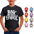 thumbnail image 1 of SGMVNU Boys Girls Letter Graphic Tee Short Sleeve Relaxed Fit Cute Printed Summer Back to School Tops, Size 6-7 Years, Black, 1 of 4