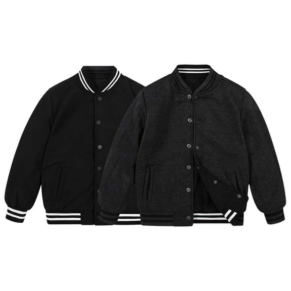 SGMVNU Boys Girls Lightweight Baseball Jacket Zip Up Bomber Jacket Thin Jackets Coat, Transitional Spring Fall Jacket Outerwear for Kids, Dark Gray, 11-12 Years