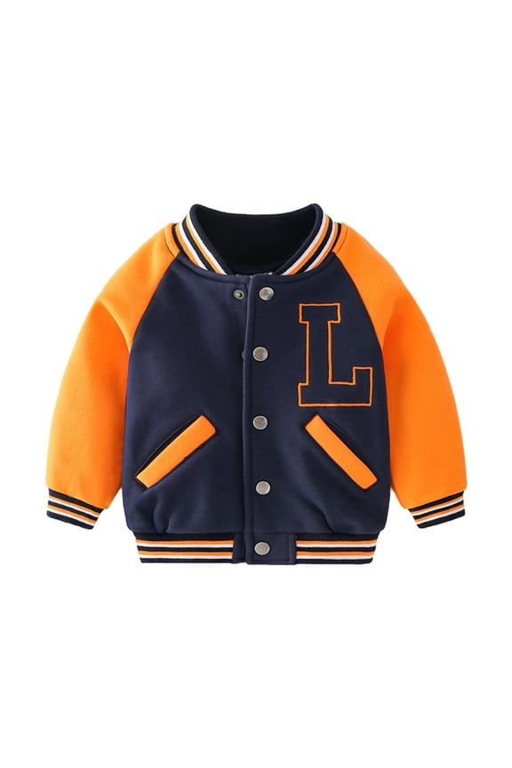 Boys Girls Lightweight Baseball Jacket Zip Up Bomber Jacket Thin Jackets Coat, Transitional Spring Fall Jacket Outerwear for Kids(Size 2-3 Years, nz1023_A-Navy)