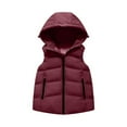 thumbnail image 1 of SGMVNU Boys Girls Puffer Vest Sleeveless Quilted Vest Zipper Hooded Down Puffy Jacket Winter Kids Warm Gilet Waistcoat, Winter Coats for Kid(Size 8-9 Years, nz1023_D-Red), 1 of 4