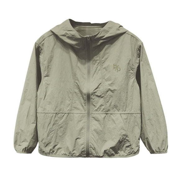 SGMVNU Boys Girls Rain Jackets Lightweight Waterproof Hooded Raincoats Windbreakers for Kids, Contrast Color Hood Zipper Jacket for Autumn,Dark Green,5-6 Years