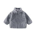 thumbnail image 1 of SGMVNU Boys Girls Sherpa Coats for Winter Autumn, Long Sleeve Full Zip Kids Jacket with Pockets, Full Zipper Warm Coats for Kids, Grey, 5-6 Years, 1 of 9
