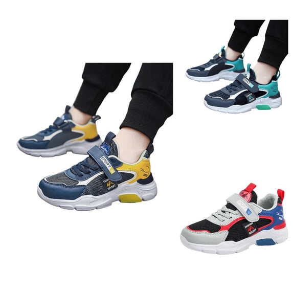 SGMVNU Boys Girls Shoes Kids Tennis Athletic Running Walking Lightweight Sneakers for Children Yellow Size 30