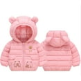 thumbnail image 1 of SGMVNU Boys Girls Winter Coats Puffer Padded Jacket for Toddler Cute Bear Ears Hoods Kids Light Outerwear with Pockets(Size 12-18 Months,Light Pink), 1 of 3