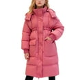 thumbnail image 1 of SGMVNU Boys and Girls Winter Long Hooded Overcoat Parka Coat Padded Puffer Jacket Warm Coats Outwear with Pockets Coats for 9-10 Years Kid, az1222_4-Red, 1 of 5